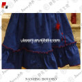 ruffle sleeve with red fireworks embroidered dress